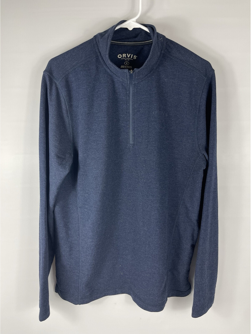 Orvis 1/4 Zip Pullover Mens S Blue Classic Collection Mock Neck Casual Sweater